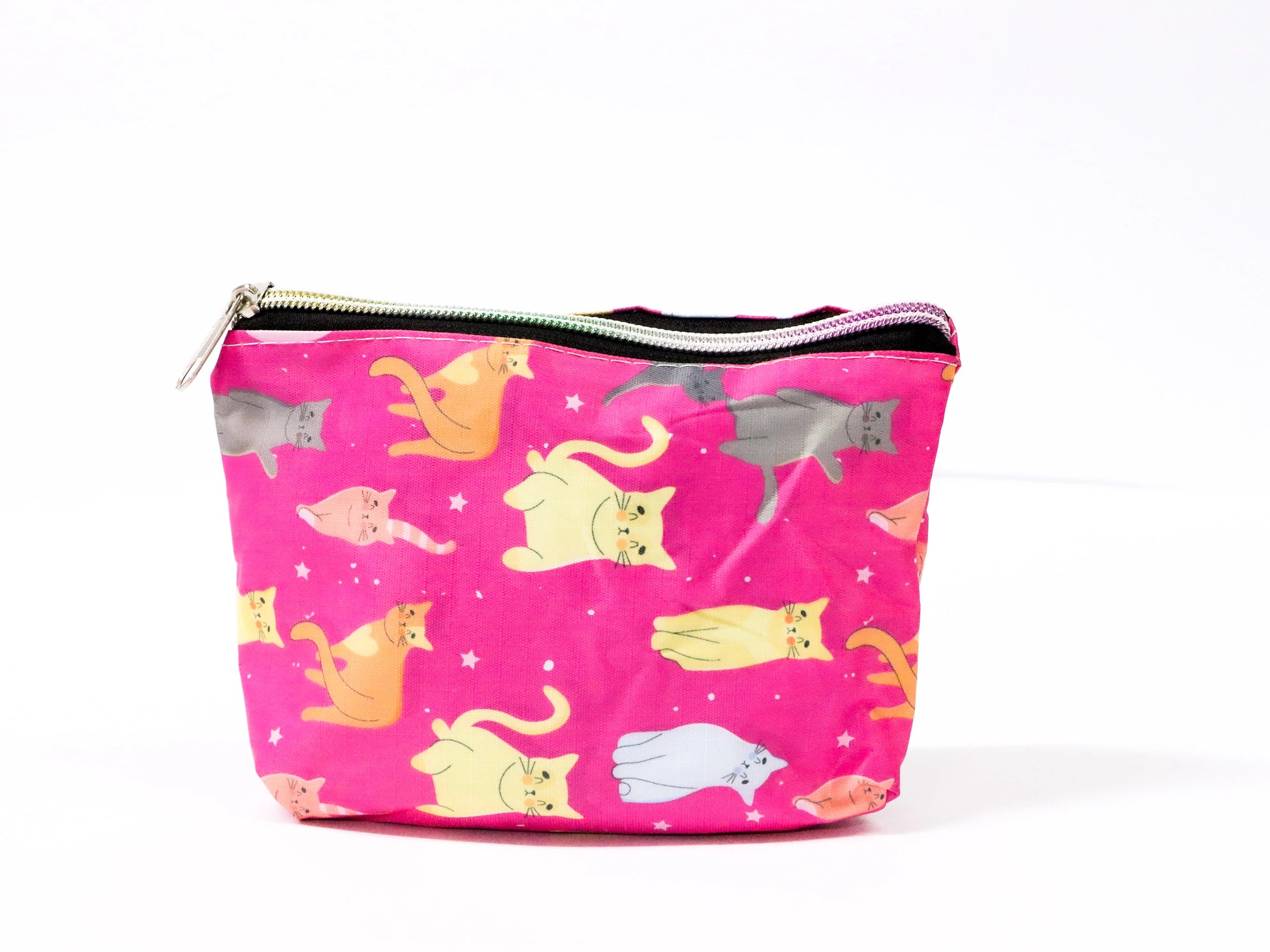 Bolsa plegable gatos rosado