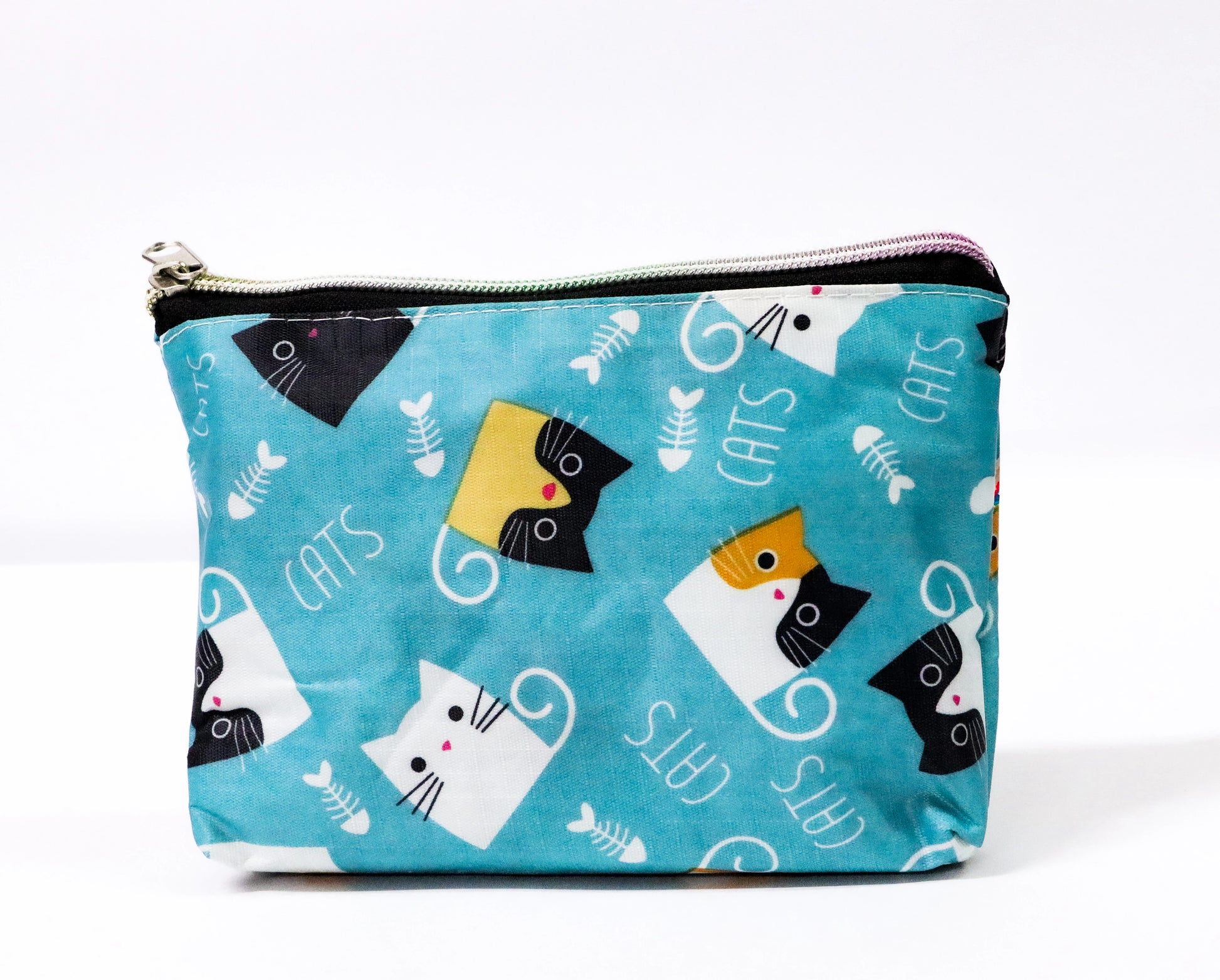 Bolsa plegable gatos celeste