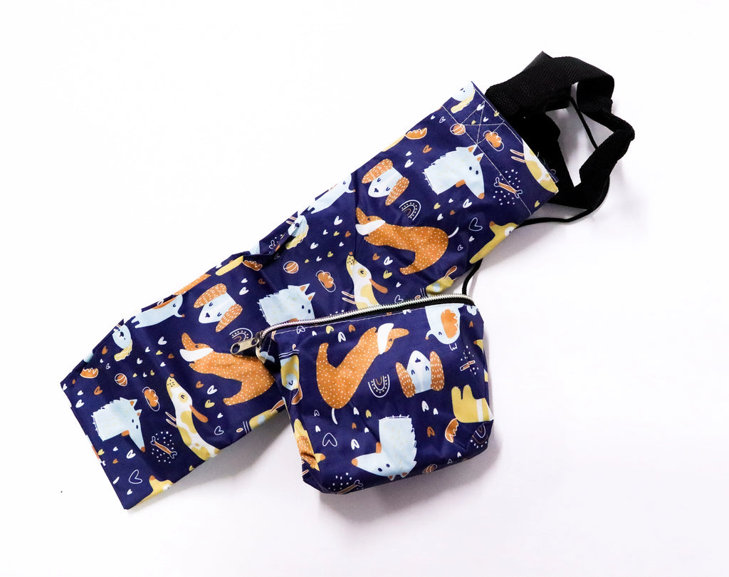 Bolsa plegable perros azul marino