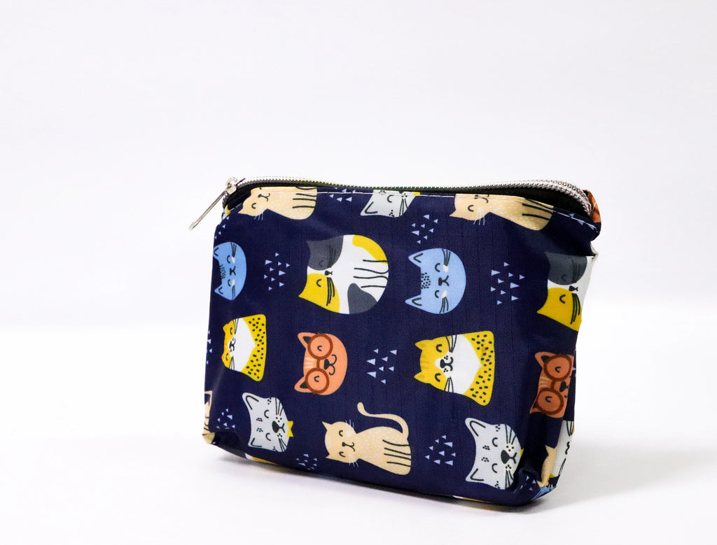 Bolsa plegable gatos azul marino