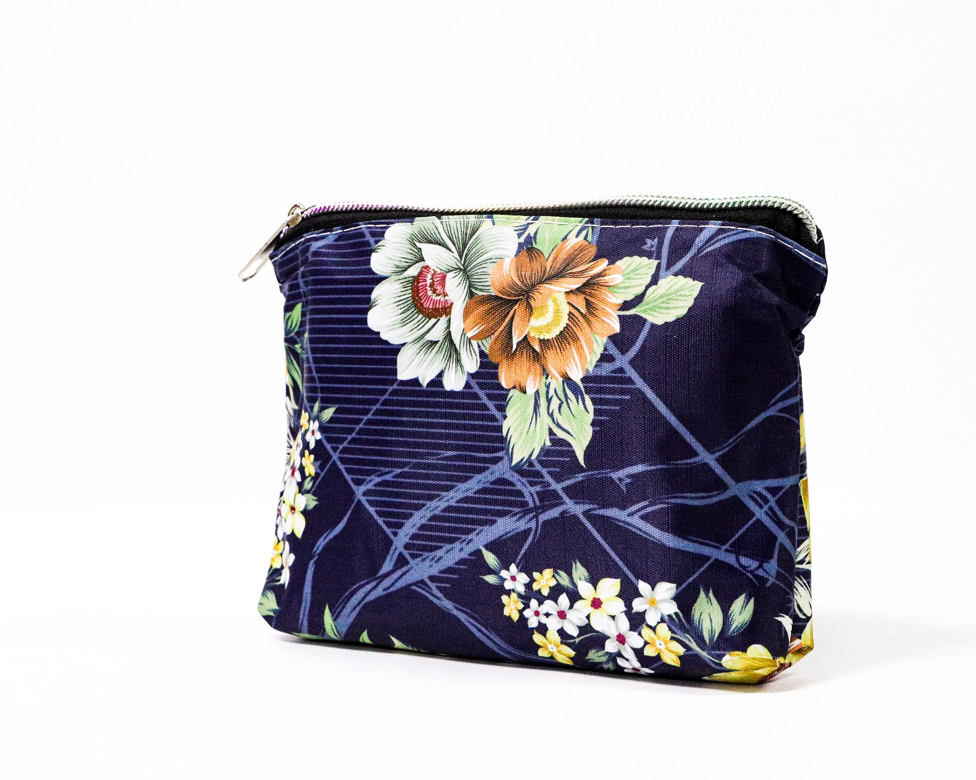 Bolsa plegable floral azul marino