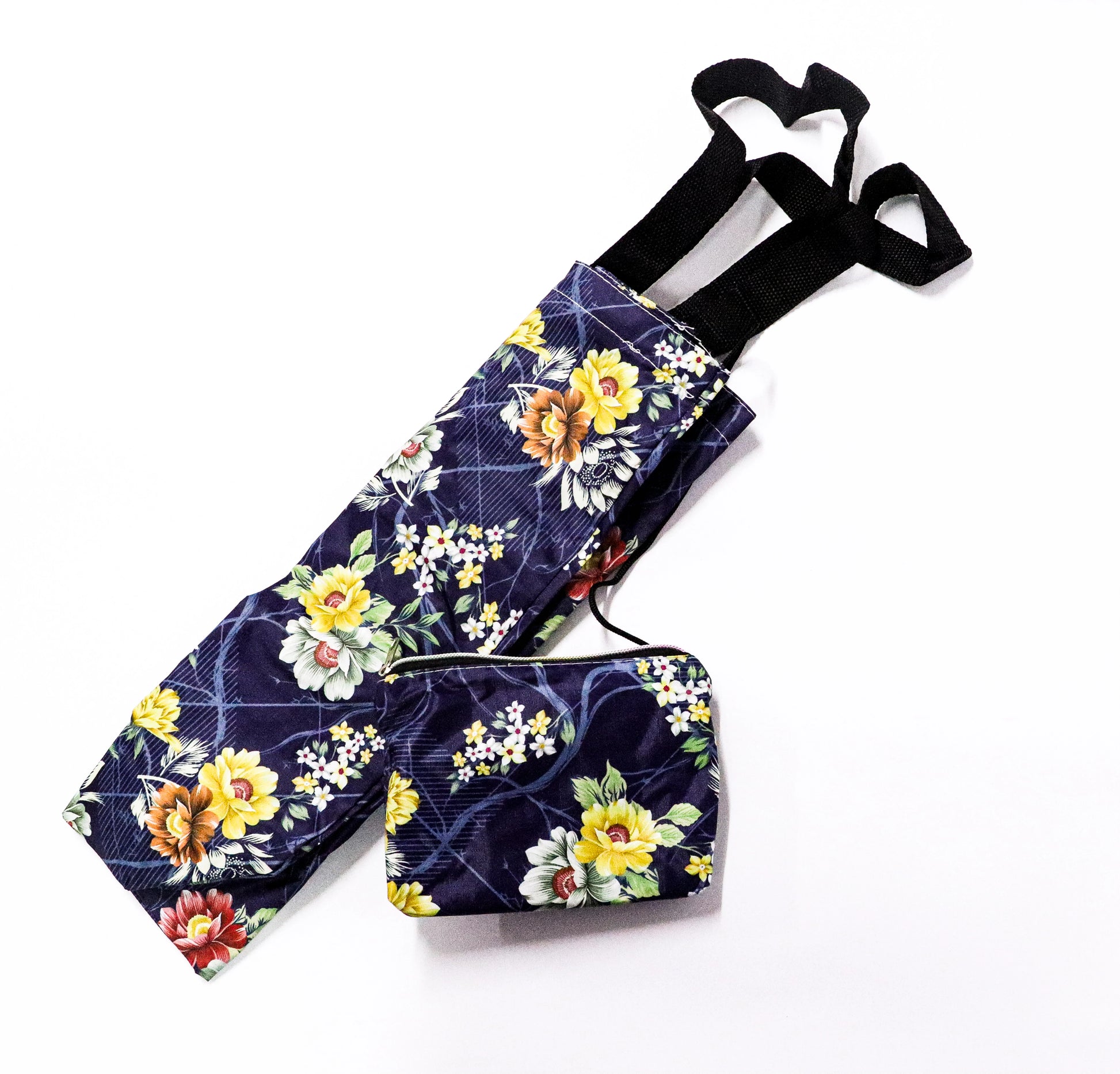 Bolsa plegable floral azul marino