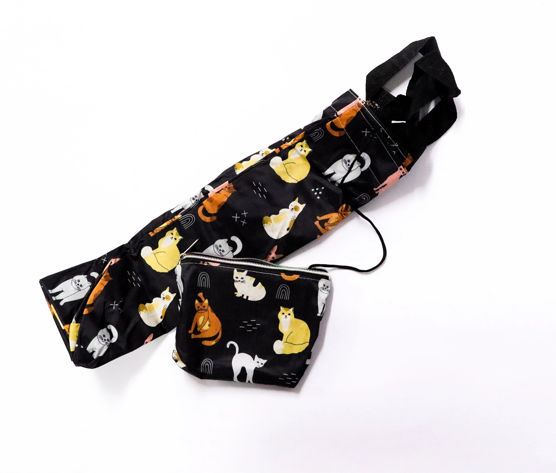 Bolsa plegable gatos negro