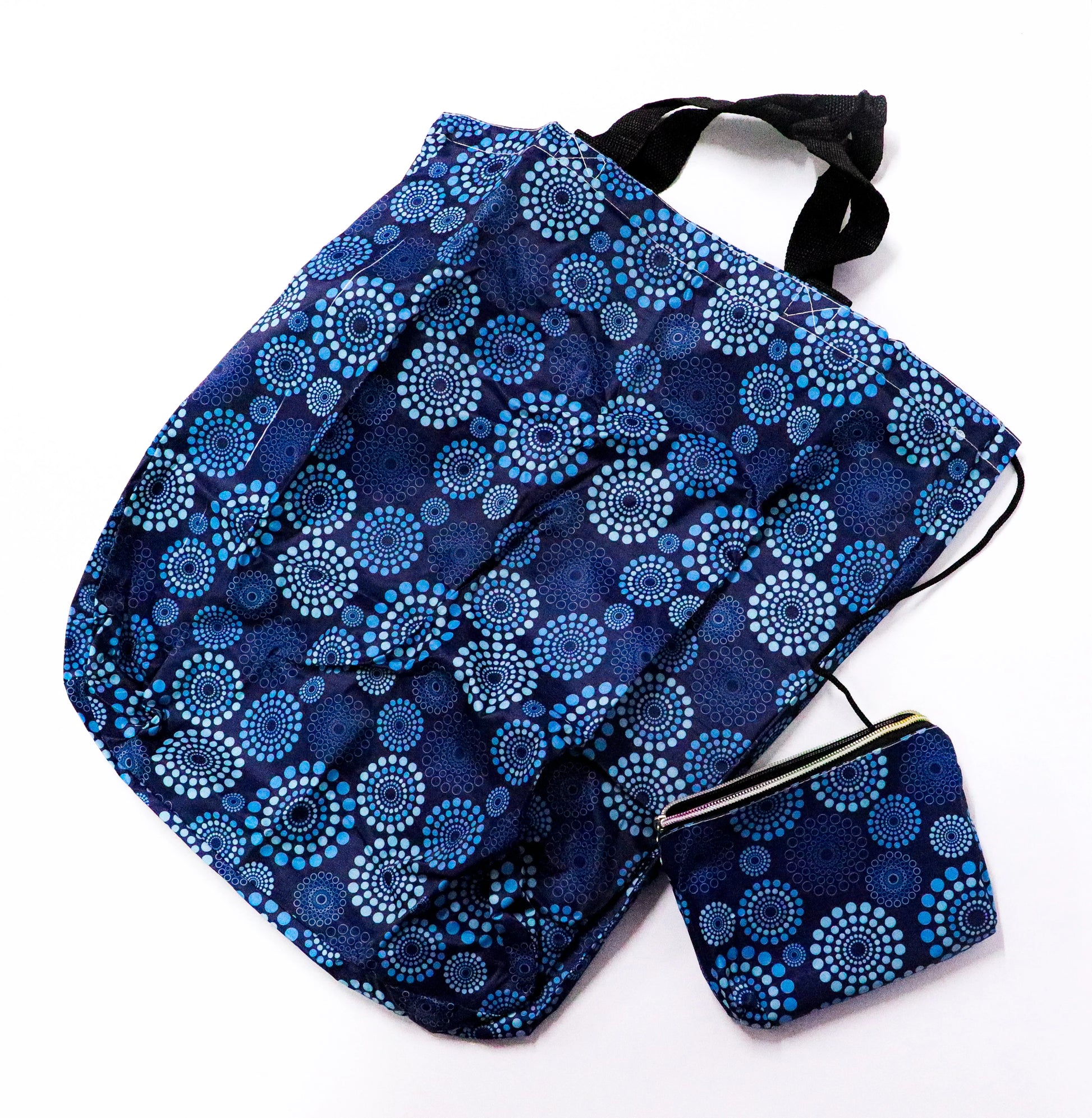 Bolsa plegable geométrico azul marino